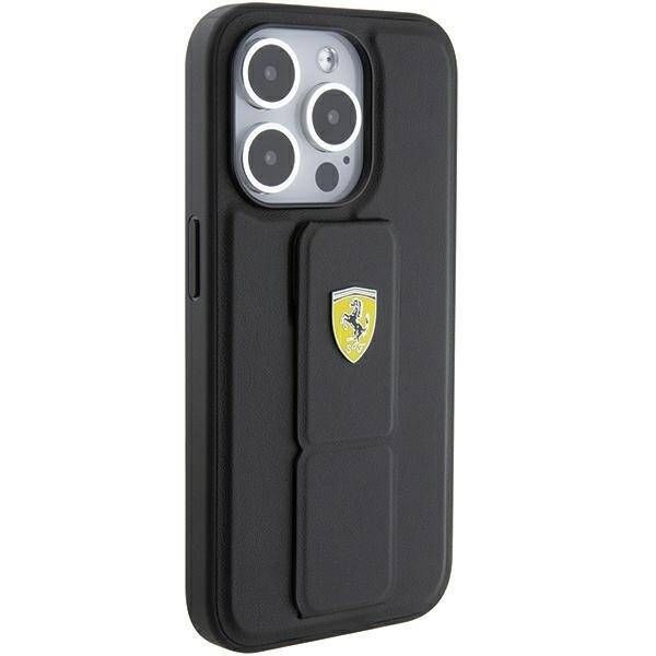 Ferrari FEHCP15XGSPSIK iPhone 15 Pro Max  6.7" czarny/black hardcase Grip Stand Metal Logo