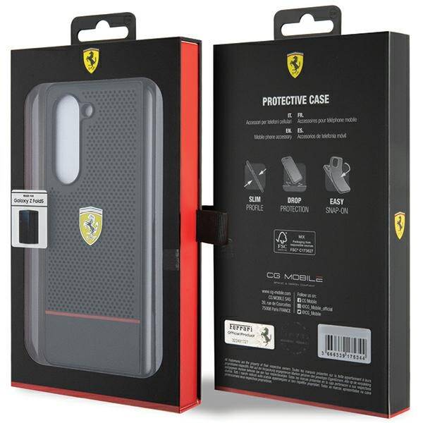 Ferrari FEHCZFD5PSEK Z Fold5 F946  czarny/black hardcase Perforated Line