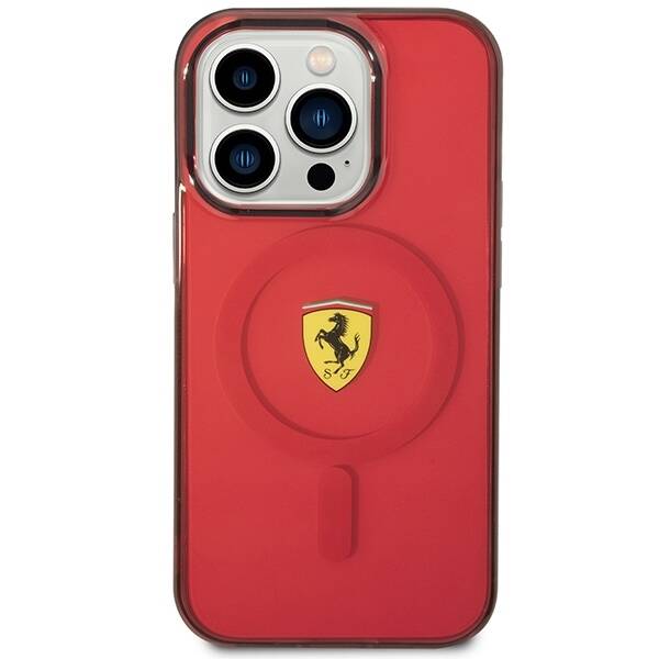 Ferrari FEHMP14LURKR iPhone 14 Pro 6,1"  czerwony/red hardcase Translucent Magsafe