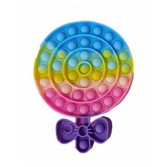 GRA ZABAWKA SENSORYCZNA MAGIC POP IT  PUSH BUBBLE LIZAK FIOLET