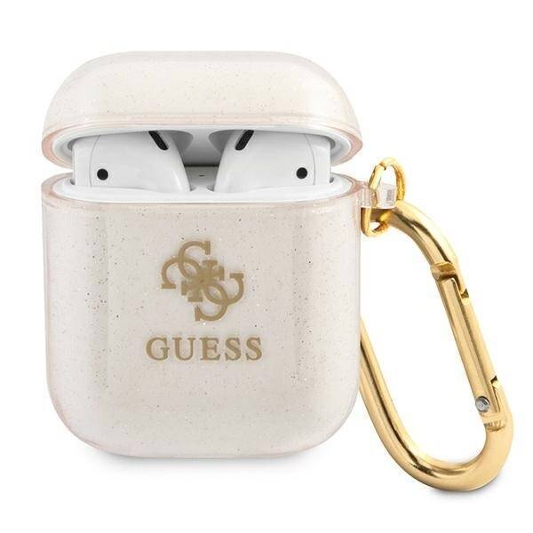 GUESS GUA2UCG4GD AIRPODS 1/2 COVER ZŁOTY/GOLD GLITTER COLLECTION