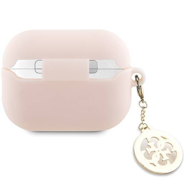 GUESS GUAP23DSLGHDP AIRPODS PRO 2 (2022/2023) COVER RÓŻOWY/PINK 3D RUBBER 4G DIAMOND CHARM