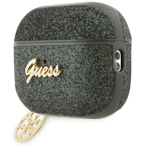 GUESS GUAP2GLGSHA AIRPODS PRO 2 (2022/2023) COVER ZIELONY/KAKI GLITTER FLAKE 4G CHARM