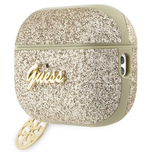 GUESS GUAP2GLGSHD AIRPODS PRO 2 (2022/2023) COVER ZŁOTY/GOLD GLITTER FLAKE 4G CHARM