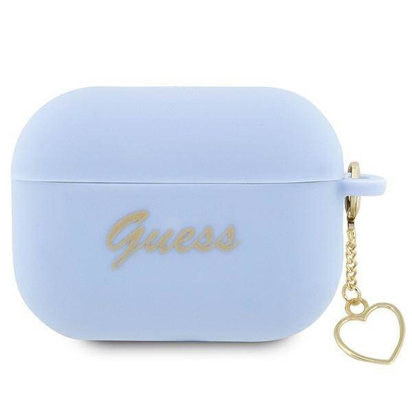 GUESS GUAP2LSCHSB AIRPODS PRO 2 (2022/2023) COVER NIEBIESKI/BLUE SILICONE CHARM HEART COLLECTION