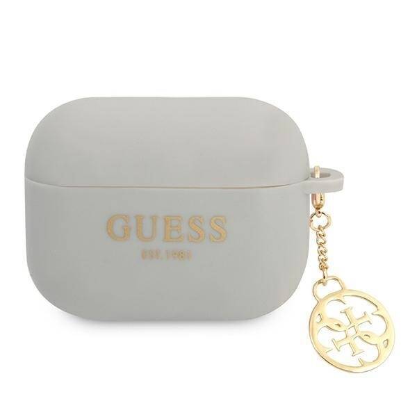 GUESS GUAPLSC4EG AIRPODS PRO COVER SZARY/GREY SILICONE CHARM 4G COLLECTION