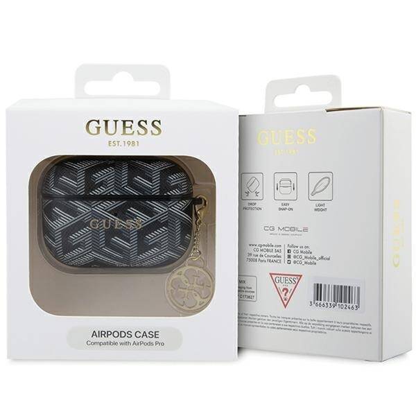 GUESS GUAPPGCE4CK AIRPODS PRO COVER CZARNY/BLACK GCUBE CHARM