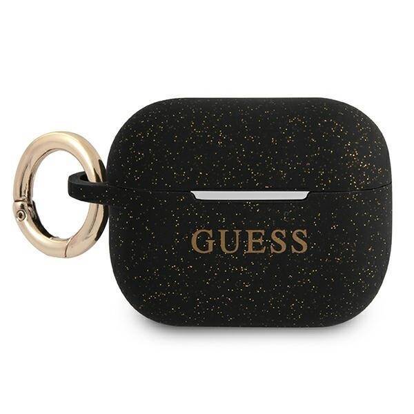 GUESS GUAPSGGEK AIRPODS PRO COVER CZARNY/BLACK SILICONE GLITTER