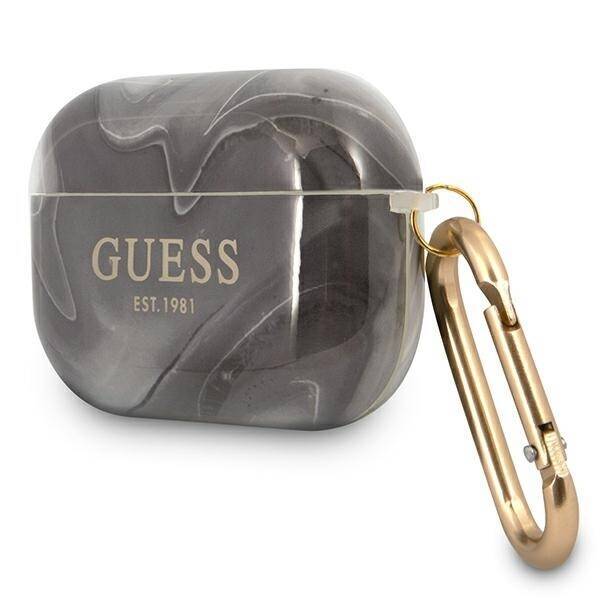 GUESS GUAPUNMK AIRPODS PRO COVER CZARNY/BLACK MARBLE COLLECTION