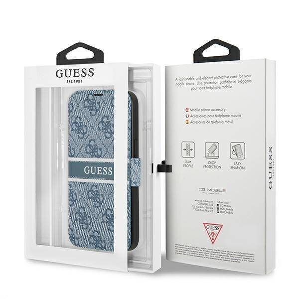 GUESS GUBKP13S4GDBL IPHONE 13 MINI 5,4" NIEBIESKI/BLUE BOOK 4G STRIPE