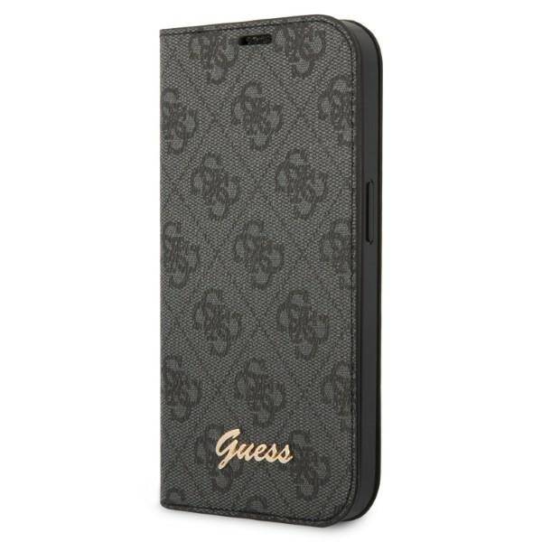 GUESS GUBKP14LHG4SHK IPHONE 14 PRO 6,1" CZARNY/BLACK BOOK 4G VINTAGE GOLD LOGO