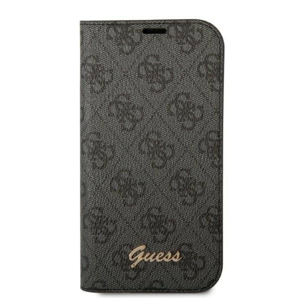 GUESS GUBKP14LHG4SHK IPHONE 14 PRO 6,1" CZARNY/BLACK BOOK 4G VINTAGE GOLD LOGO