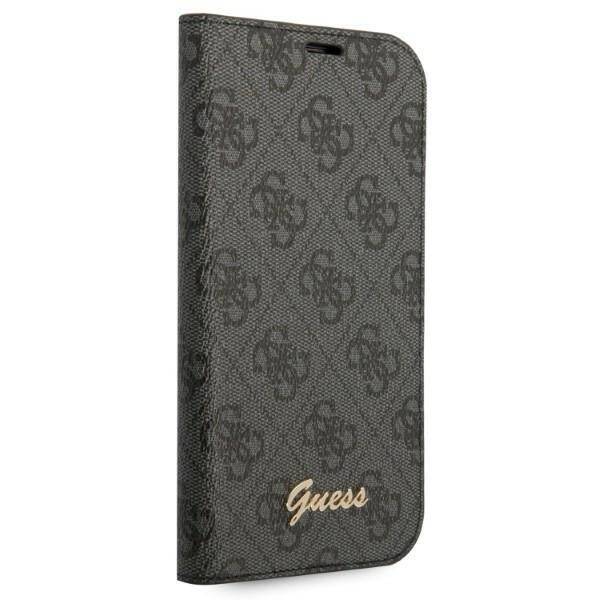 GUESS GUBKP14LHG4SHK IPHONE 14 PRO 6,1" CZARNY/BLACK BOOK 4G VINTAGE GOLD LOGO