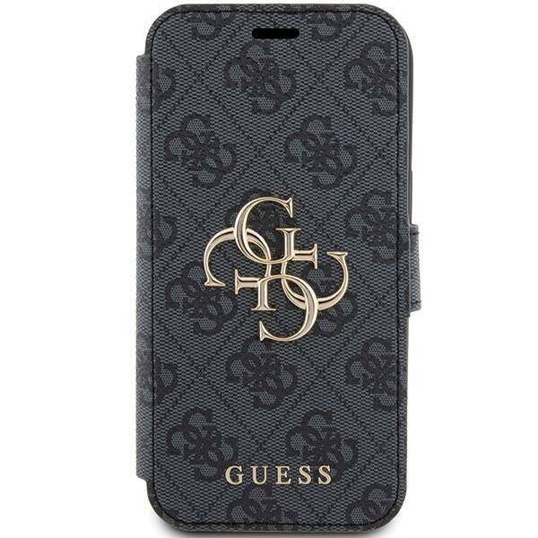 GUESS GUBKP15S4GMGGR IPHONE 15 / 14 / 13 6.1" SZARY/GREY BOOK 4G METAL LOGO