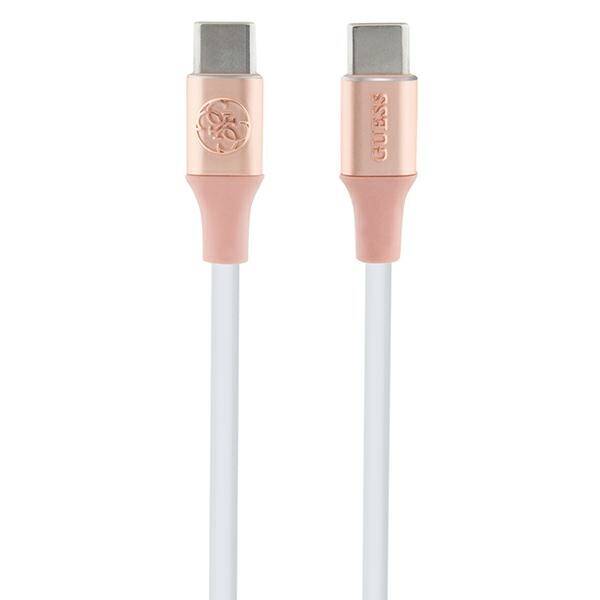 GUESS GUCCLALRGDP KABEL USB-C - USB-C 1.5M FAST CHARGING RÓŻOWY/PINK EBOSSED LOGO