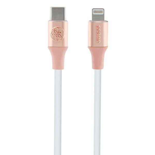 GUESS GUCLLALRGDP KABEL USB-C - LIGHTNING 1.5M FAST CHARGING RÓŻOWY/PINK EBOSSED LOGO