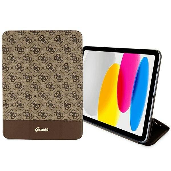 GUESS GUFC11PS4SGW IPAD 10.9" BRĄZOWY/BROWN 4G STRIPE ALLOVER