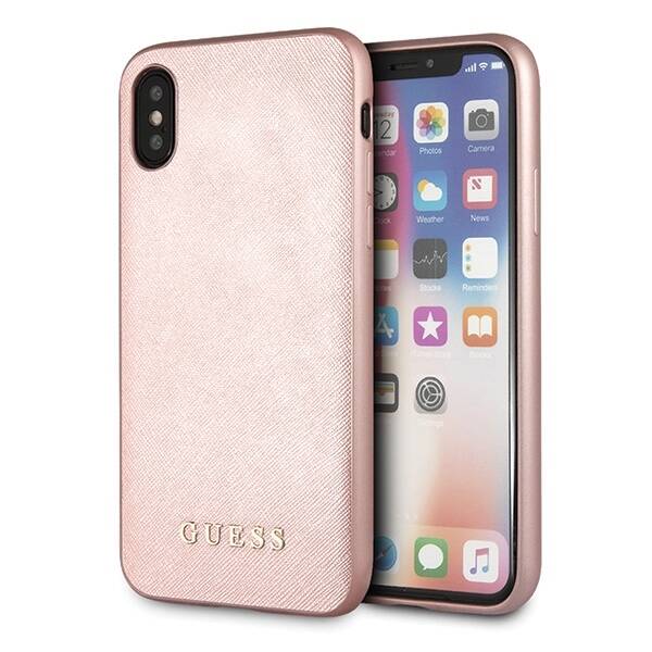 GUESS GUHCI65SLSAPI IPHONE XS MAX RÓŻOWY/PINK HARD CASE SAFFIANO