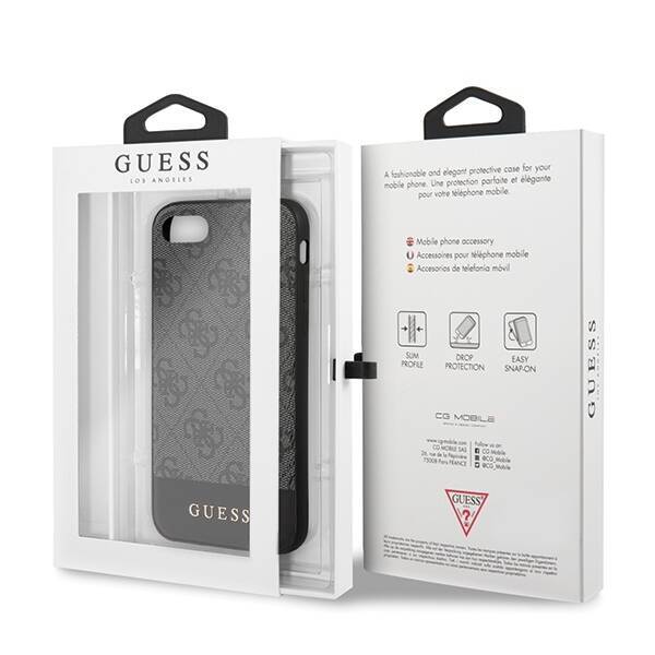 GUESS GUHCI8G4GLGR IPHONE 7/8/SE 2020 /SE 2022 SZARY/GREY HARDCASE 4G STRIPE COLLECTION