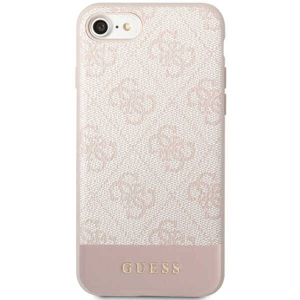 GUESS GUHCI8G4GLPI IPHONE 7/8/SE 2020 / SE 2022 RÓŻOWY/PINK HARD CASE 4G STRIPE COLLECTION