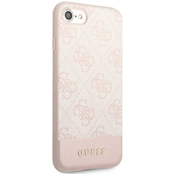 GUESS GUHCI8G4GLPI IPHONE 7/8/SE 2020 / SE 2022 RÓŻOWY/PINK HARD CASE 4G STRIPE COLLECTION