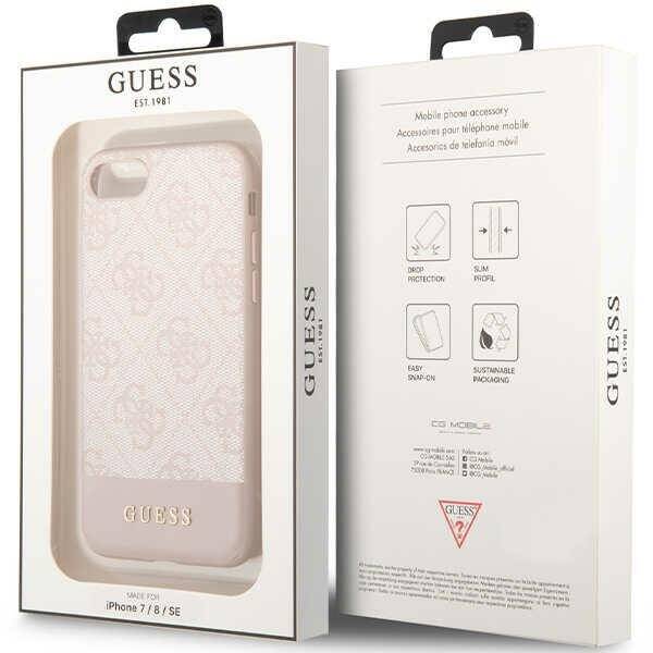 GUESS GUHCI8G4GLPI IPHONE 7/8/SE 2020 / SE 2022 RÓŻOWY/PINK HARD CASE 4G STRIPE COLLECTION