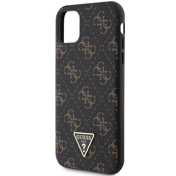 GUESS GUHCN61PG4GPK IPHONE 11 / XR 6,1" CZARNY/BLACK HARDCASE 4G TRIANGLE METAL LOGO