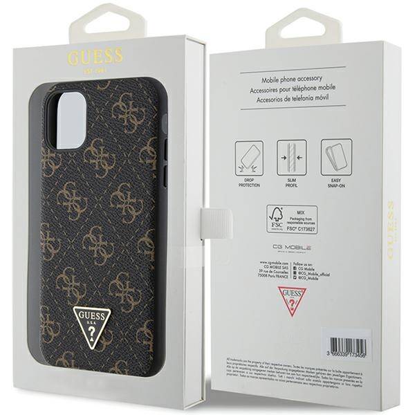 GUESS GUHCN61PG4GPK IPHONE 11 / XR 6,1" CZARNY/BLACK HARDCASE 4G TRIANGLE METAL LOGO