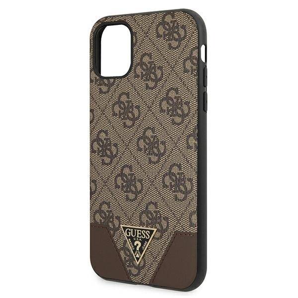 GUESS GUHCN61PU4GHBR IPHONE 11 6,1" / XR 6,1" BRĄZOWY/BROWN HARDCASE 4G TRIANGLE COLLECTION