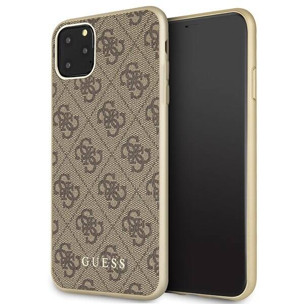 GUESS GUHCN65G4GB IPHONE 11 PRO MAX BRĄZOWY/BROWN HARD CASE 4G COLLECTION