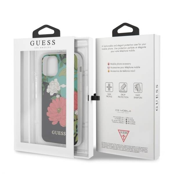 GUESS GUHCN65IMLFL01 IPHONE 11 PRO MAX CZARNY/BLACK N°1 FLOWER COLLECTION