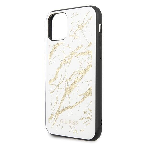 GUESS GUHCN65MGGWH IPHONE 11 PRO MAX BIAŁY/WHITE HARD CASE GLITTER MARBLE GLASS