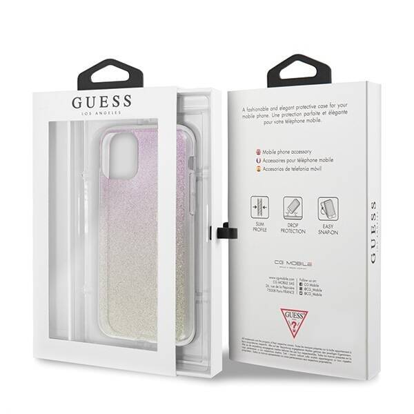 GUESS GUHCN65PCUGLGPI IPHONE 11 PRO MAX RÓŻOWO-ZŁOTY/GOLD PINK HARD CASE GRADIENT GLITTER