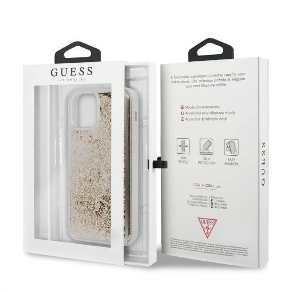 GUESS GUHCP12LGLHFLGO IPHONE 12 PRO MAX 6,7" GOLD/ZŁOTY HARDCASE GLITTER CHARMS