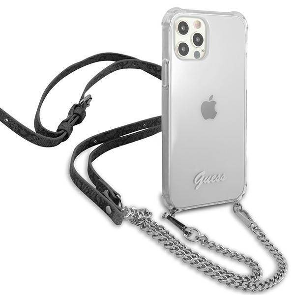 GUESS GUHCP12LKC4GSSI IPHONE 12 PRO MAX 6,7" TRANSPARENT HARDCASE 4G SILVER CHAIN