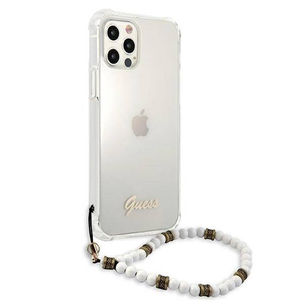 GUESS GUHCP12LKPSWH IPHONE 12 PRO MAX 6,7" TRANSPARENT HARDCASE WHITE PEARL