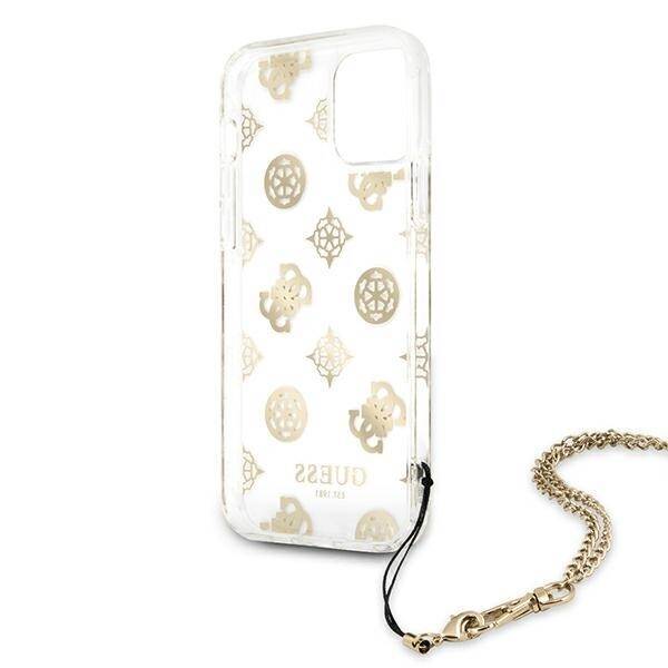 GUESS GUHCP12LKSPEGO IPHONE 12 PRO MAX 6,7" ZŁOTY/GOLD HARDCASE PEONY CHAIN COLLECTION