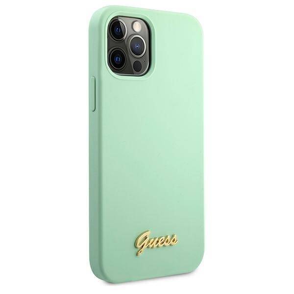 GUESS GUHCP12LLSLMGGN IPHONE 12 PRO MAX 6,7" ZIELONY/GREEN HARDCASE METAL LOGO SCRIPT