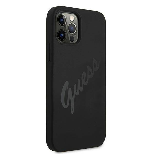 GUESS GUHCP12LLSVSBK IPHONE 12 PRO MAX 6,7" CZARNY/BLACK HARDCASE SCRIPT VINTAGE