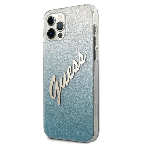 GUESS GUHCP12LPCUGLSBL IPHONE 12 PRO MAX 6,7" NIEBIESKI/BLUE HARDCASE GLITTER GRADIENT SCRIPT