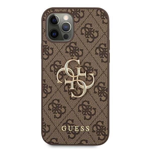 GUESS GUHCP12M4GMGBR IPHONE 12/12 PRO 6,1" BRĄZOWY/BROWN HARDCASE 4G BIG METAL LOGO