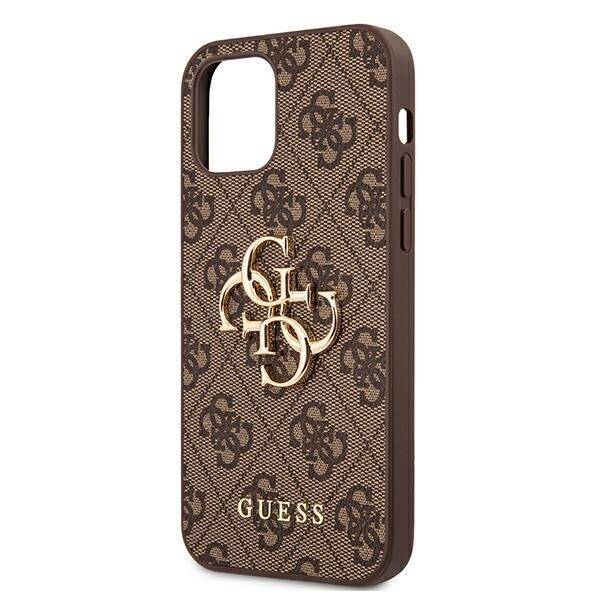 GUESS GUHCP12M4GMGBR IPHONE 12/12 PRO 6,1" BRĄZOWY/BROWN HARDCASE 4G BIG METAL LOGO