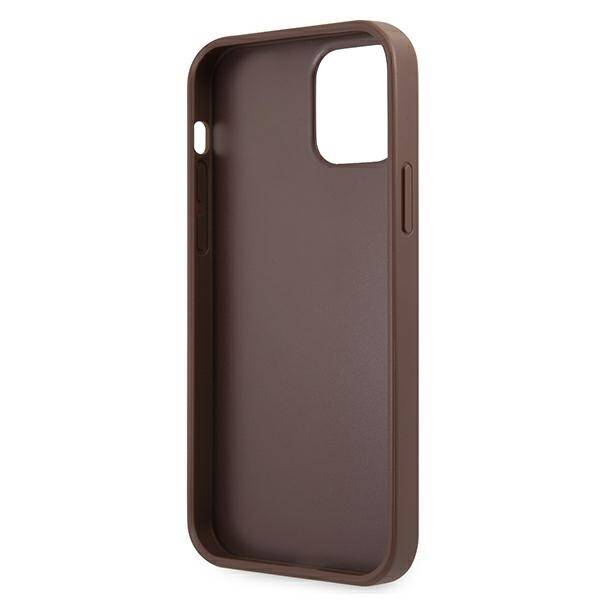 GUESS GUHCP12M4GMGBR IPHONE 12/12 PRO 6,1" BRĄZOWY/BROWN HARDCASE 4G BIG METAL LOGO