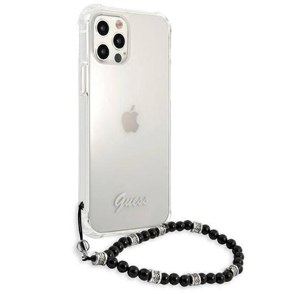 GUESS GUHCP12MKPSBK IPHONE 12/12 PRO 6,1" TRANSPARENT HARDCASE BLACK PEARL