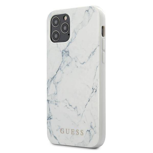 GUESS GUHCP12MPCUMAWH IPHONE 12/12 PRO 6,1" BIAŁY/WHITE HARDCASE MARBLE