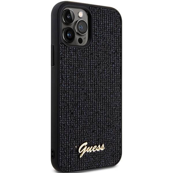 GUESS GUHCP12MPMSDGSK IPHONE 12/12 PRO 6.1" CZARNY/BLACK HARDCASE DISCO METAL SCRIPT