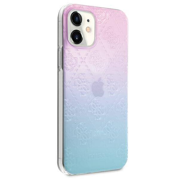 GUESS GUHCP12S3D4GGBP IPHONE 12 MINI 5,4" NIEBIESKO-RÓŻOWY/BLUE&PINK HARDCASE 4G 3D PATTERN COLLECTION