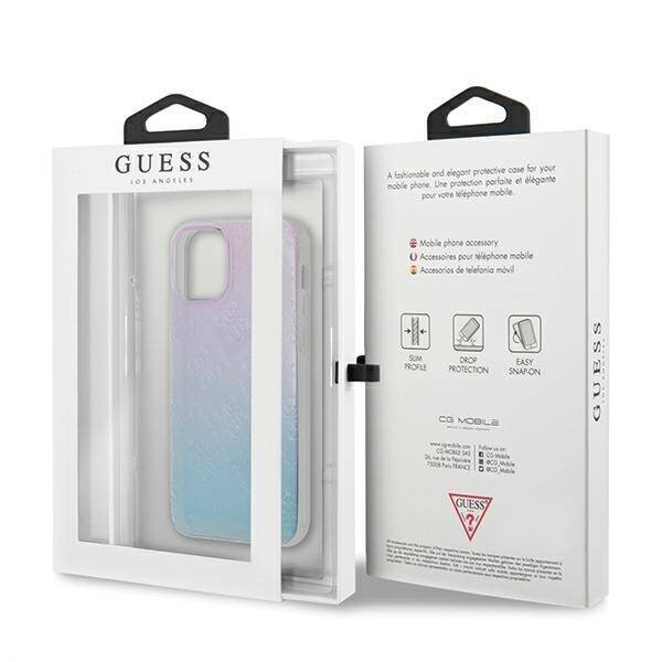 GUESS GUHCP12S3D4GGBP IPHONE 12 MINI 5,4" NIEBIESKO-RÓŻOWY/BLUE&PINK HARDCASE 4G 3D PATTERN COLLECTION