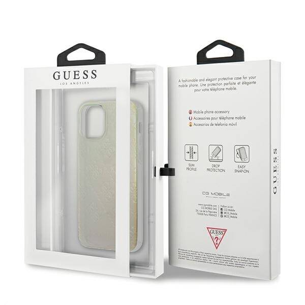 GUESS GUHCP12S3D4GIRBL IPHONE 12 MINI 5,4" OPALOWY/IRIDESCENT HARDCASE 4G 3D PATTERN COLLECTION