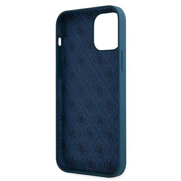 GUESS GUHCP12SLSLMGBL IPHONE 12 MINI 5,4" NIEBIESKI/BLUE HARDCASE METAL LOGO SCRIPT